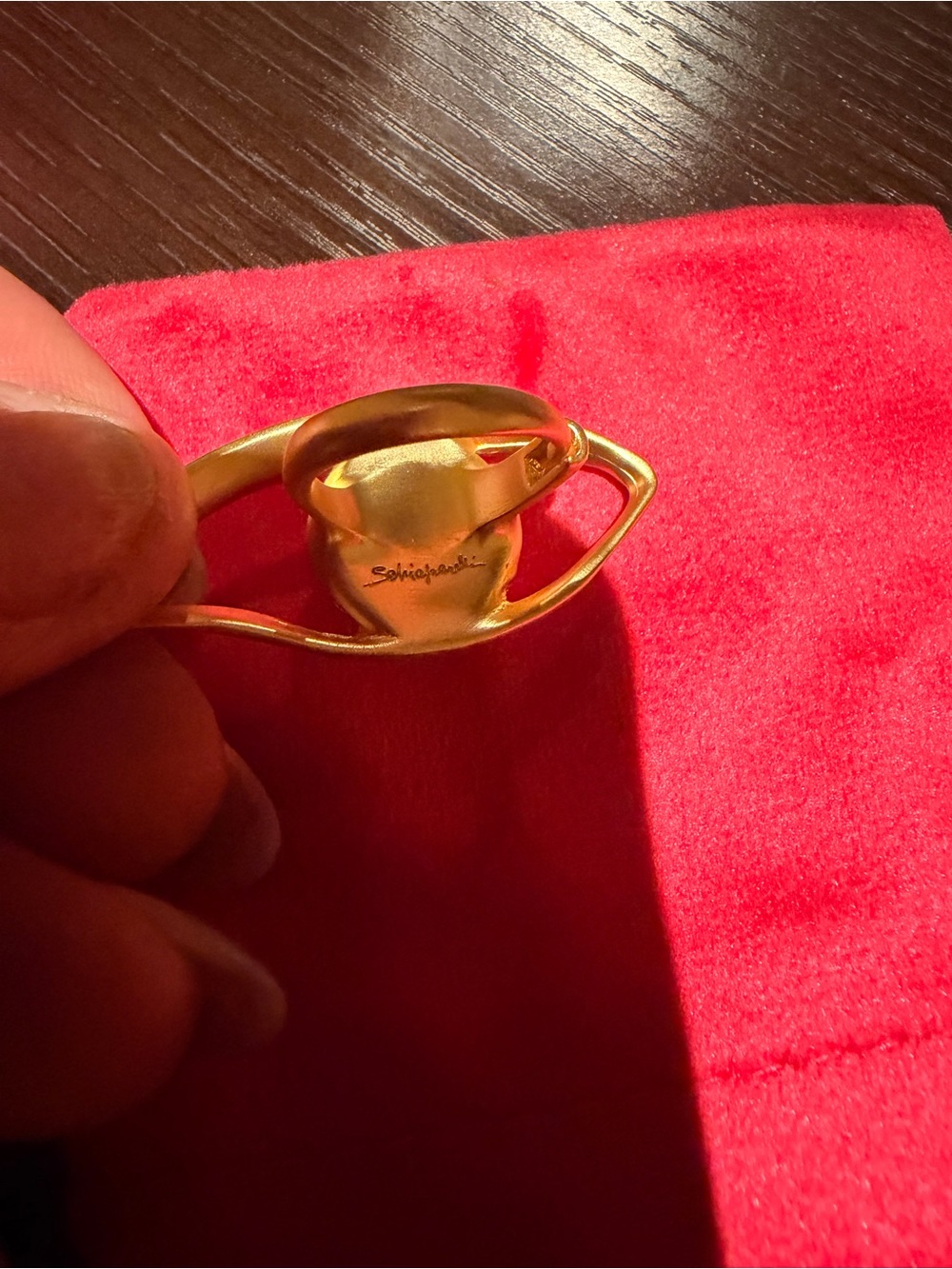 Schiaparelli Gold Eye Statement Ring with Green Iris SZ adjustable - Picture 6 of 11